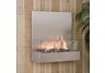 Satin Stainless and Glass Wall Mount Fireplace