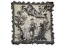 Black and White Oriental Fishman Needlepoint Pillow