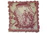 Red Chinese Fishwife Needlepoint Pillow