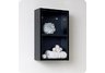 Fresca Black Bathroom Linen Side Cabinet w/ 2 Open Storage Areas