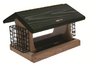 5 Qt. Hopper Bird Feeder with 2 Suet Cages-Green Roof