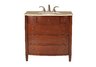 Augustine Single Sink Bathroom Vanity with Travertine Marble Top