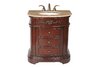 Stella Single Sink Vanity with Travertine Marble Top