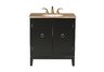 Pauline Single Sink Vanity with Travertine Marble Top