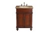 Prince Single Sink Vanity with Travertine Marble Top