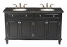 Seville Double Sink Vanity with Baltic Brown Granite Top