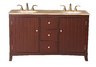 Alexis Double Sink Vanity with Travertine Marble Top