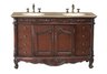 Jupiter Double Sink Vanity with Travertine Marble Top