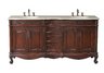 Saturn Double Sink Vanity with Cream Marfil Marble Top