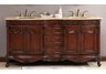 Saturn Double Sink Vanity with Travertine Marble Top