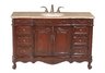 Princeton Single Sink Bathroom Vanity with Travertine Marble Top