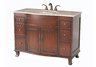 Natalia Single Sink Bathroom Vanity with Travertine Marble Top