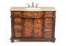 Amelia Single Sink Vanity with Travertine Marble Top