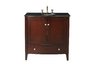 Alicia Single Sink Vanity with Black Galaxy Granite Top