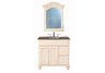 Snow White Single Sink Vanity with Baltic Brown Granite Top And Mirror