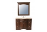 Lotus Single Sink Vanity with Travertine Marble Top and Mirror