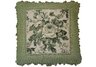 Green Vintage Roses Needlepoint Pillow