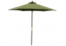Green 9-ft Wood Market Umbrella