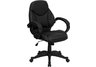Mid-Back Black Leather Contemporary Office Chair