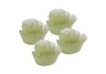 S/4 Glass Tulip Votive Holders-Lime Stripe