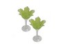 S/2 Glass Rose on Stem Candleholders-Lime Green