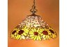 Sunflower Design Tiffany 2 light hanging fixture with Bronze finish