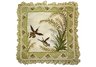Two Hummingbirds with Fern Needlepoint Pillow
