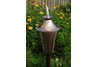 Kona Deluxe series hammered copper patio torch with hardwood ground pole