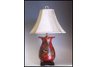27"H X 17"W FLUTED RED BIRD TABLE LAMP