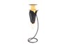 Amphora Vase on Leaf Stand - Amber