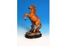 Rearing Brown Horse on Wood Base