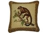 Monkey with Peach Needlepoint Pillow