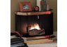 Oakland SunJel Fireplace with Split Cedar Log & Brass Trim