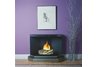 Oakland SunJel Fireplace with Split Cedar Log &amp; Nickel Trim