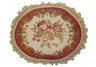 Oval Roses Needlepoint Pillow