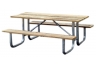 commercial park benches, commercial picnic tables, outdoor equipment, trash cans, trash receptacles,