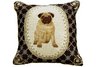 Pug Dog Needlepoint Pillow