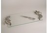Glass Tray w/ Silver plated Knife