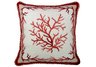 Red Coral Needlepoint Pillow