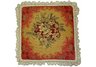 Red Flower Needlepoint Pillow