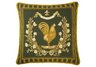 Classic Country Rooster Green Needlepoint Pillow