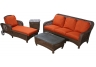 Wicker Sofa and Chaise Set