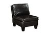 Brown Leatherette Upholstered Oxford Armless Chair