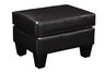 Brown Leatherette Upholstered Oxford Ottoman