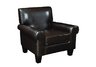 Brown Leatherette Upholstered Oxford Club Arm Chair