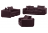 3-Piece Leather Living Room Set - Burgundy