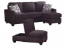 2-Piece Sofa Set - Brown Fabric