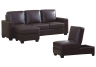2-Piece Sofa Set - Brown Leather