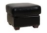 The Bella Black Leather Ottoman