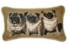 Three Pugs Needlepoint Pillow